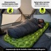 Ultralekki materac dmuchany jednoosobowy do spania na kemping i trekking HyperMotion Campmat – 190x56 cm – zielony